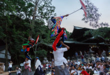 7月27日 波太神社での総舞奉納 7月27日 波太神社での総舞奉納