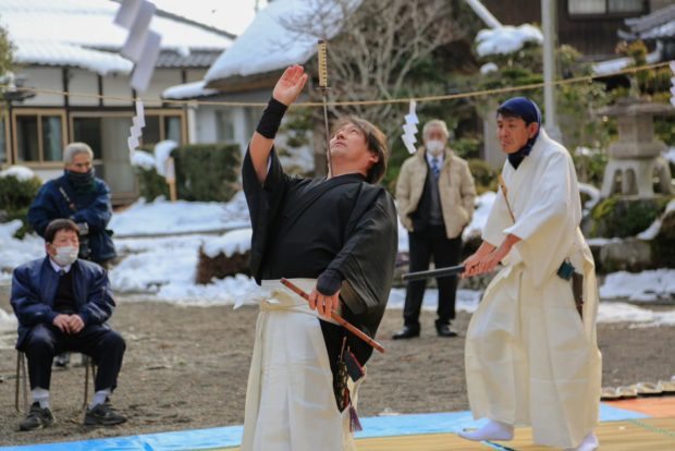 2月1日 東近江市河桁河辺神社での加藤菊太夫社中総舞ご報告 伊勢大神楽 山本勘太夫 獅子舞