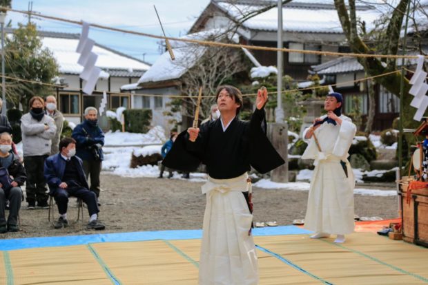 2月1日 東近江市河桁河辺神社での加藤菊太夫社中総舞ご報告 伊勢大神楽 山本勘太夫 獅子舞