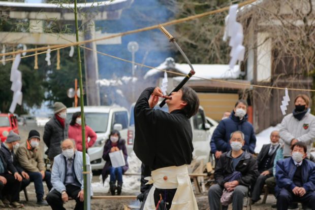 2月1日 東近江市河桁河辺神社での加藤菊太夫社中総舞ご報告 伊勢大神楽 山本勘太夫 獅子舞