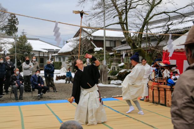 2月1日 東近江市河桁河辺神社での加藤菊太夫社中総舞ご報告 伊勢大神楽 山本勘太夫 獅子舞