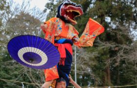 2月１日 東近江市河桁河辺神社での加藤菊太夫社中総舞ご報告